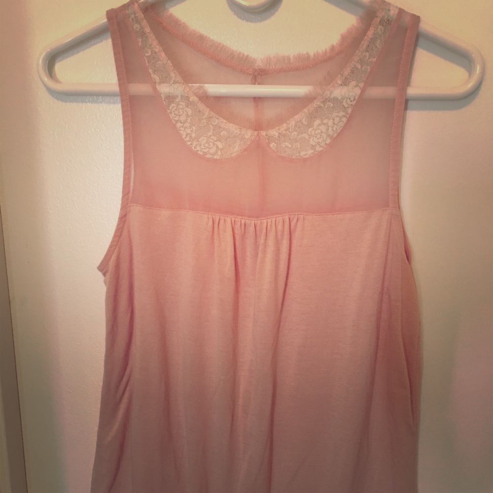 Cute pink tank top blouse